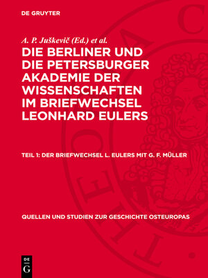 cover image of Der Briefwechsel L. Eulers mit G. F. Müller